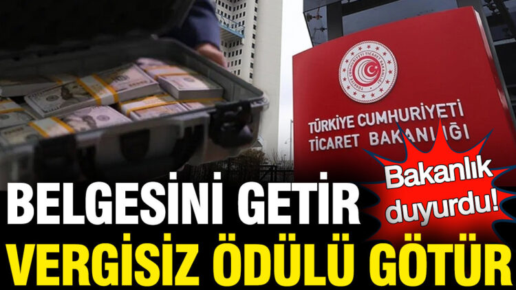 Ticaret Bakanlığı’ndan Önemli Duyuru: Yarışma Ödülleri Vergiden Muaf tutulacak